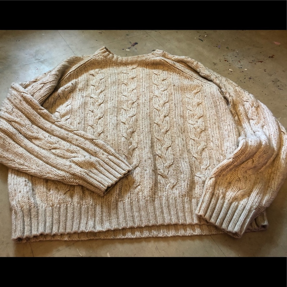 Oversized cream sweater.